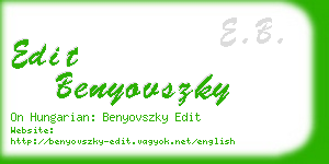 edit benyovszky business card